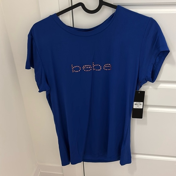 Bebe dazzling blue logo tee with Swarovski crystal Sz M - Picture 4 of 14